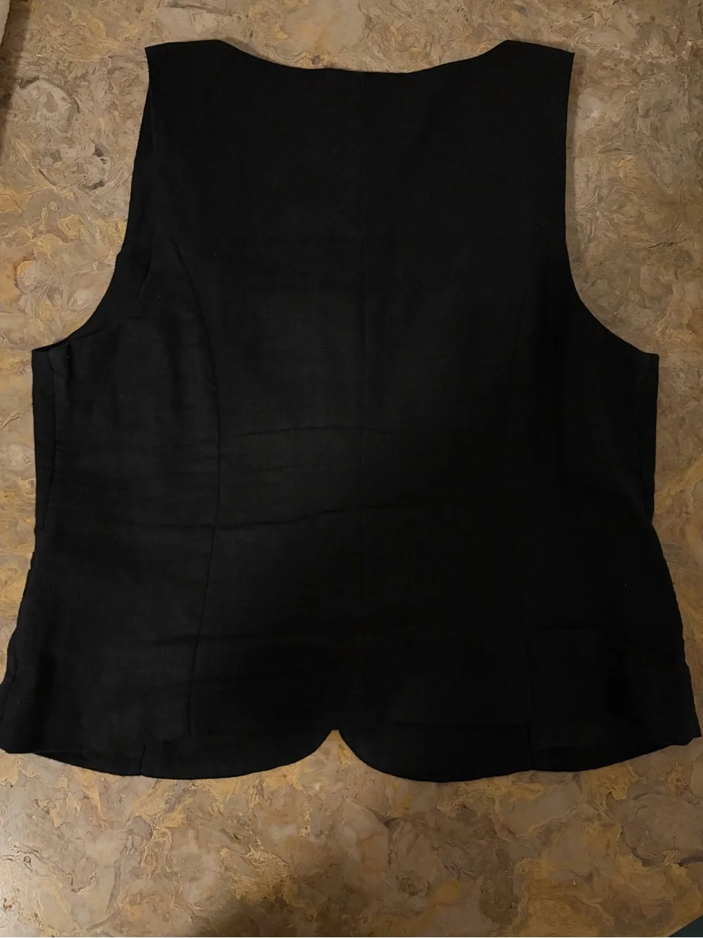 J. Crew Black Sleeveless Buttoned Square-Neck Vest